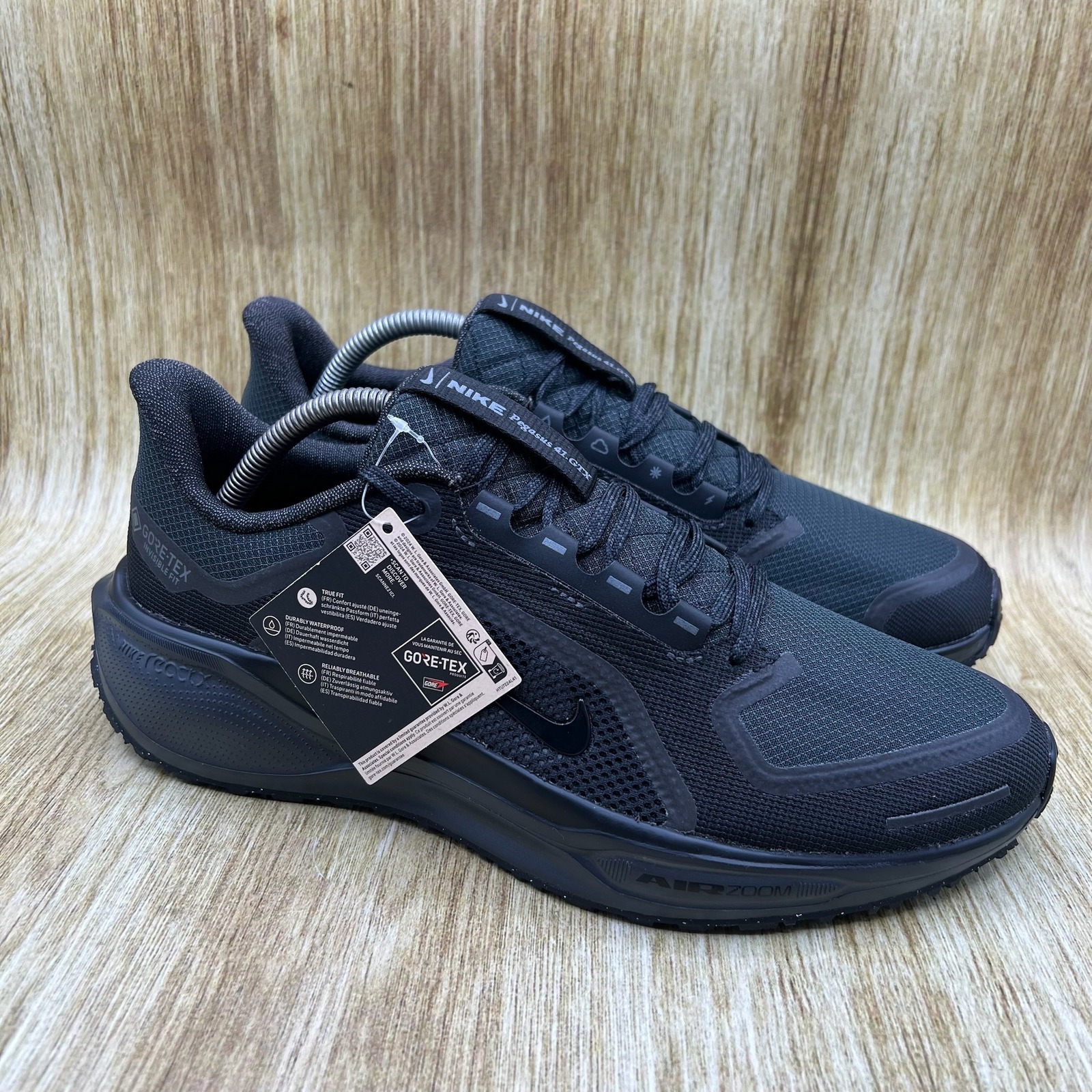 Nike Air Zoom Pegasus 41 Gore-Tex Mens Size 10 Black Anthracite Shoes Fq1356-001